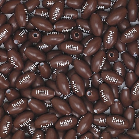 S&S® Worldwide Plastic Football Beads, 15mm